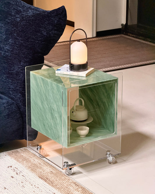 Rolling Acrylic Side Table
