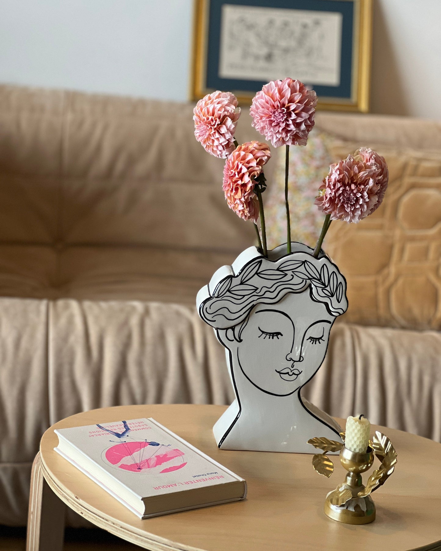 Muse Face Ceramic Vase