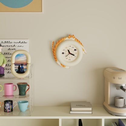 Cute Cat Hug Wall Clock
