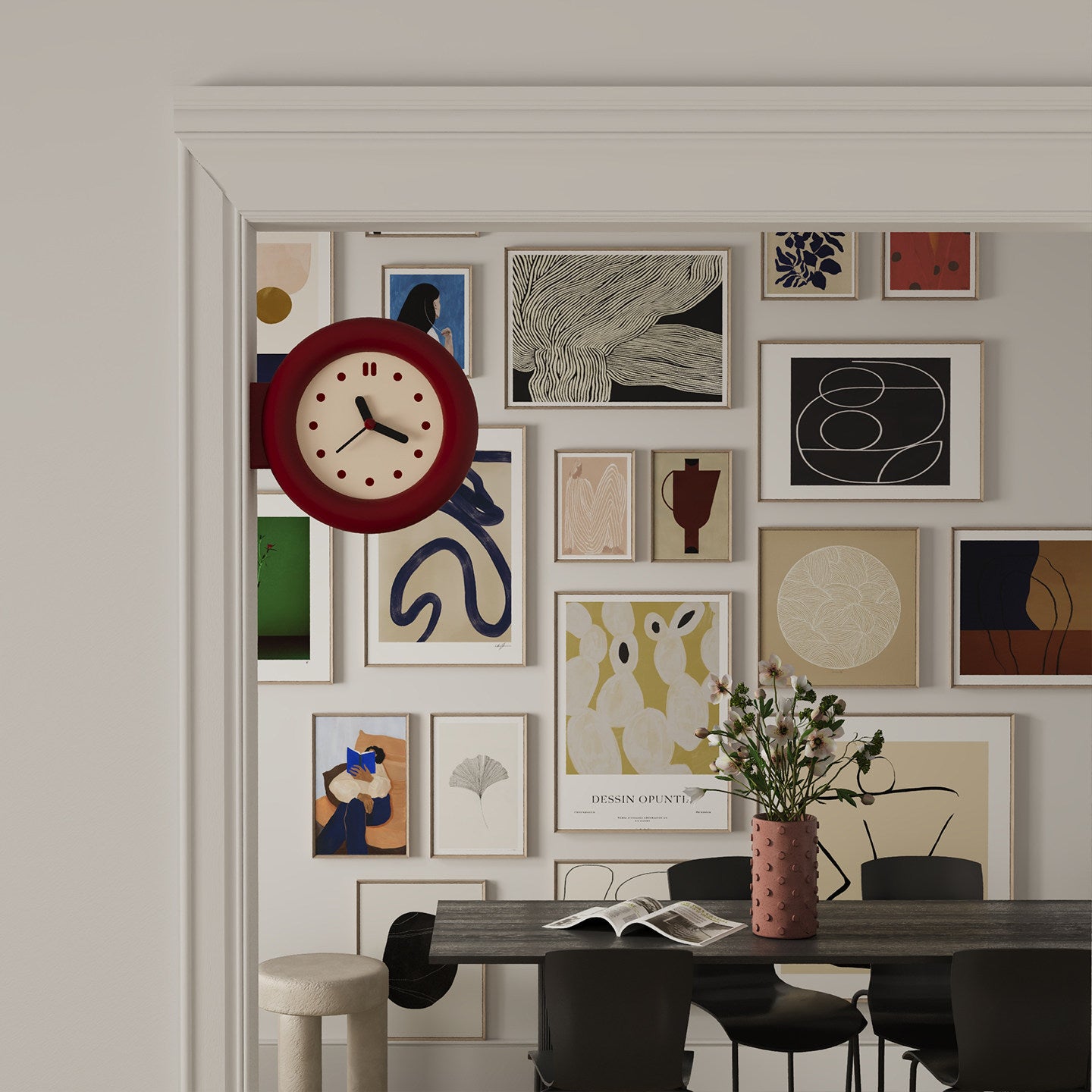 Double-Sided Round Clock