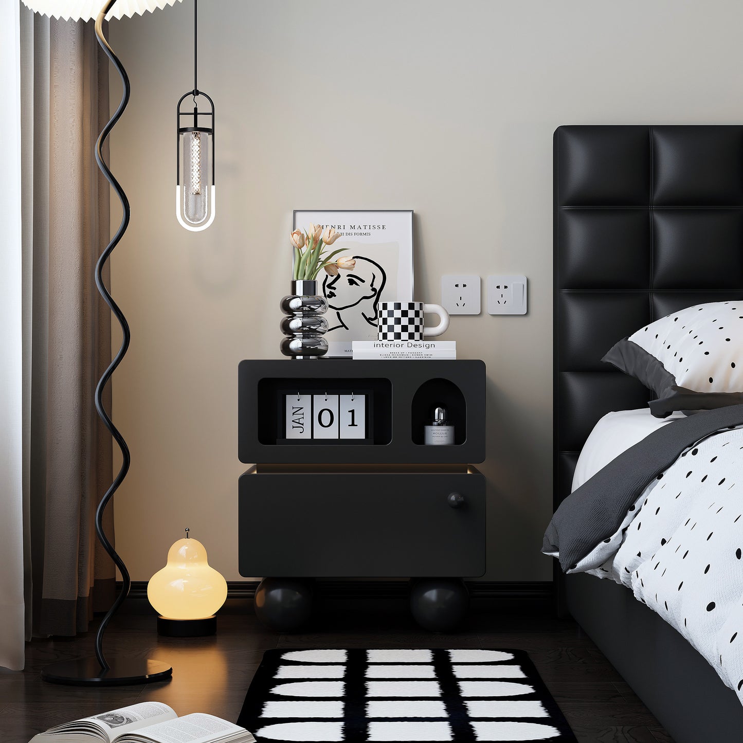 Color Blocked Nightstand