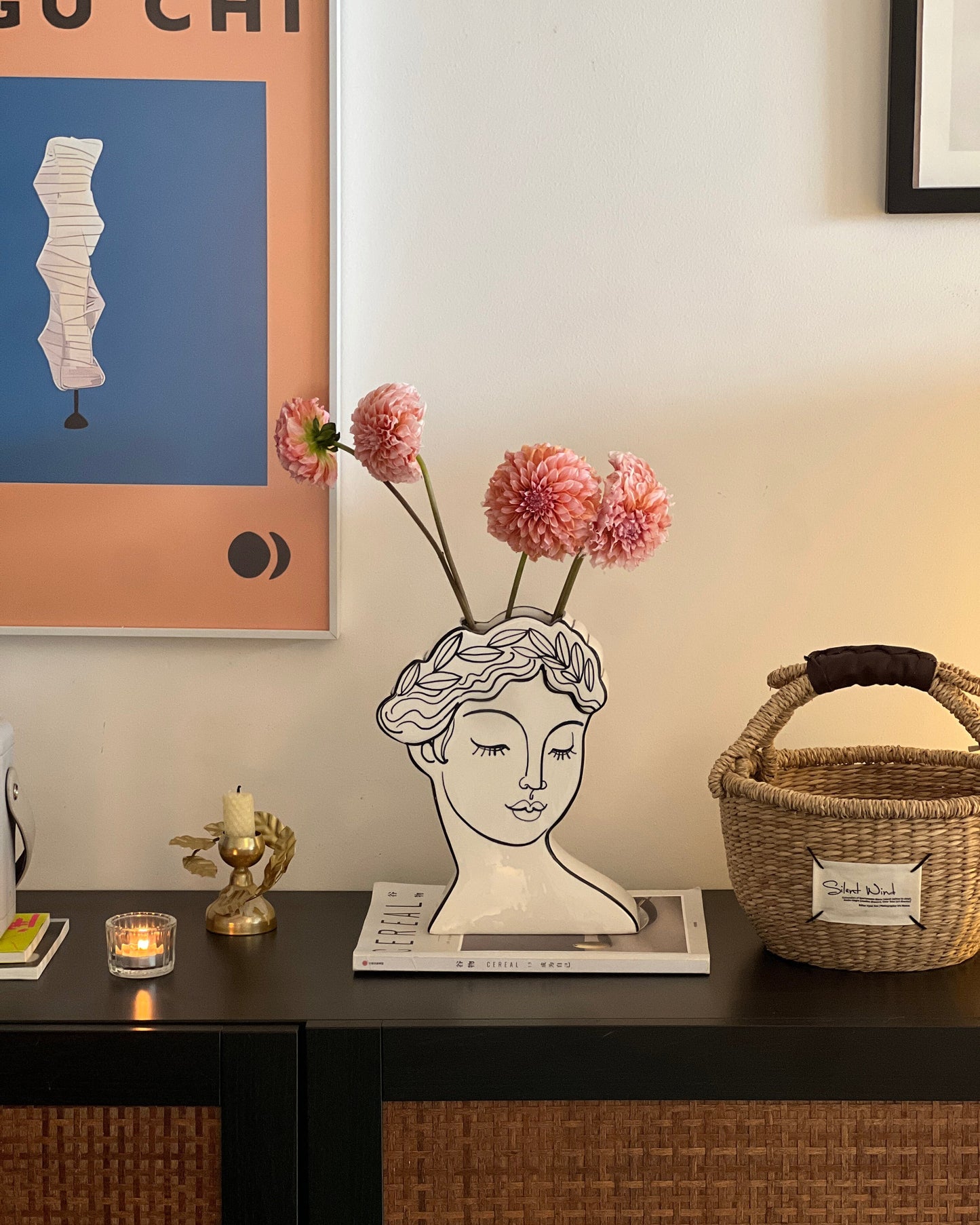 Muse Face Ceramic Vase