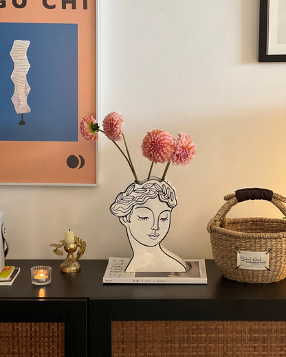Muse Face Ceramic Vase