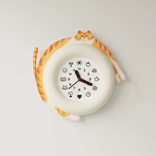 Cute Cat Hug Wall Clock