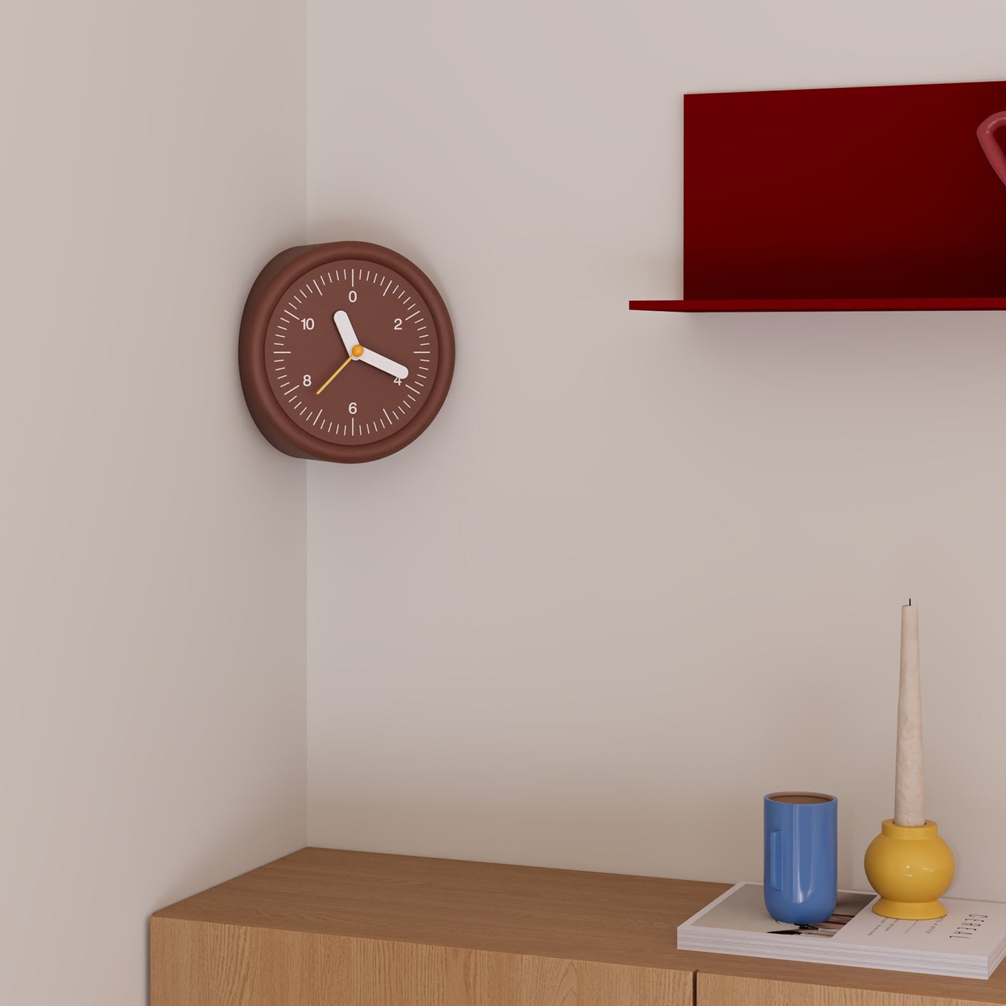 Brown Corner Clock