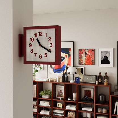 Square View Double-Sided Clock