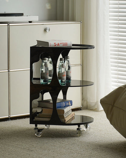 Rolling Acrylic Side Table Bar Cart