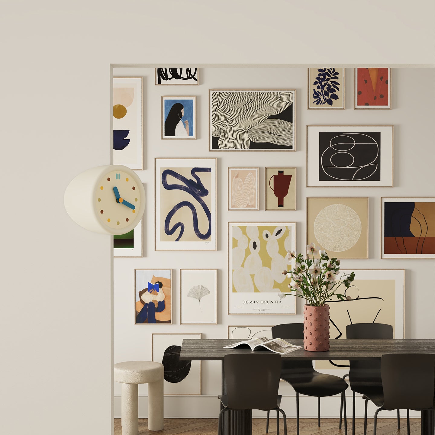 White Corner Clock