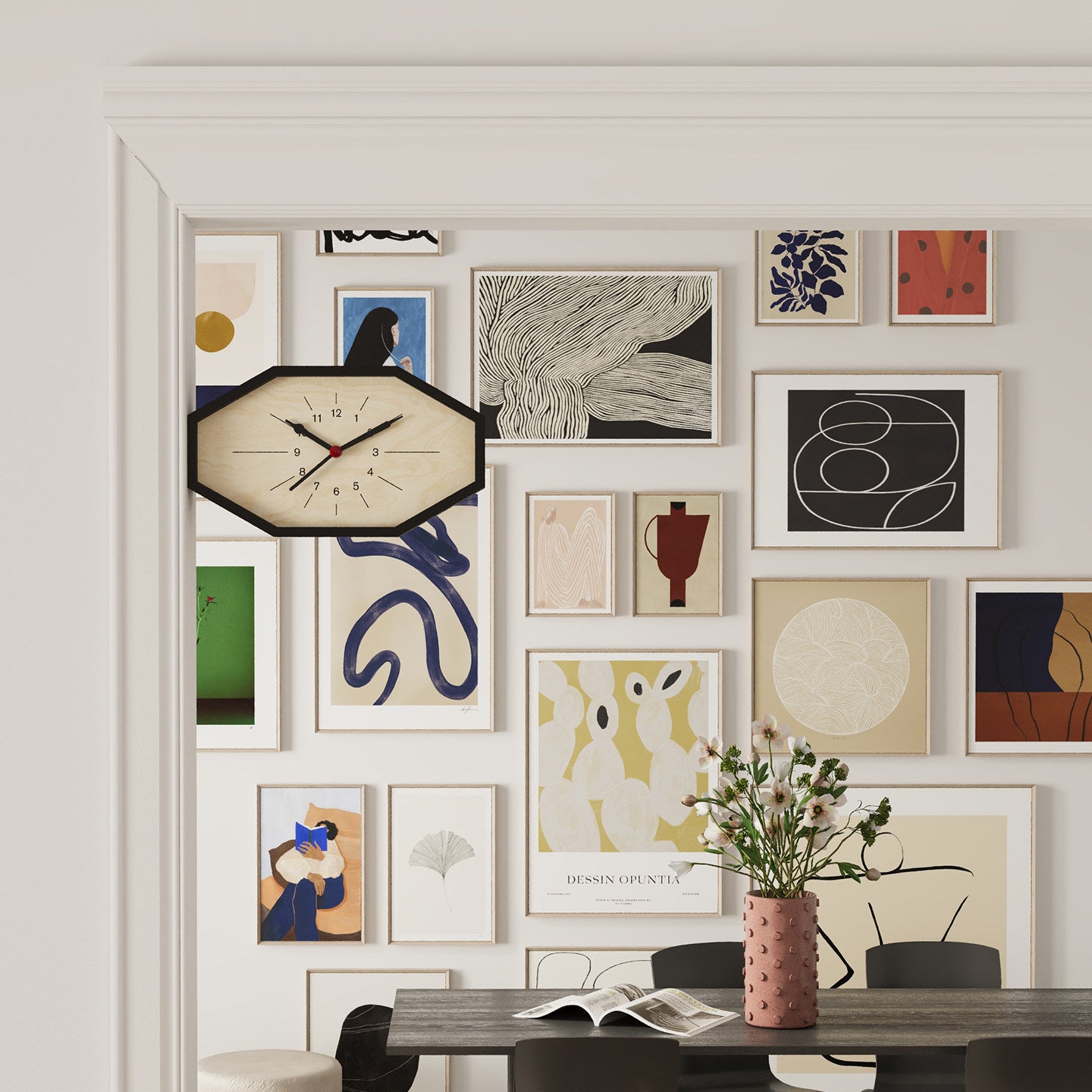 Octagon Dual-Sided Clock