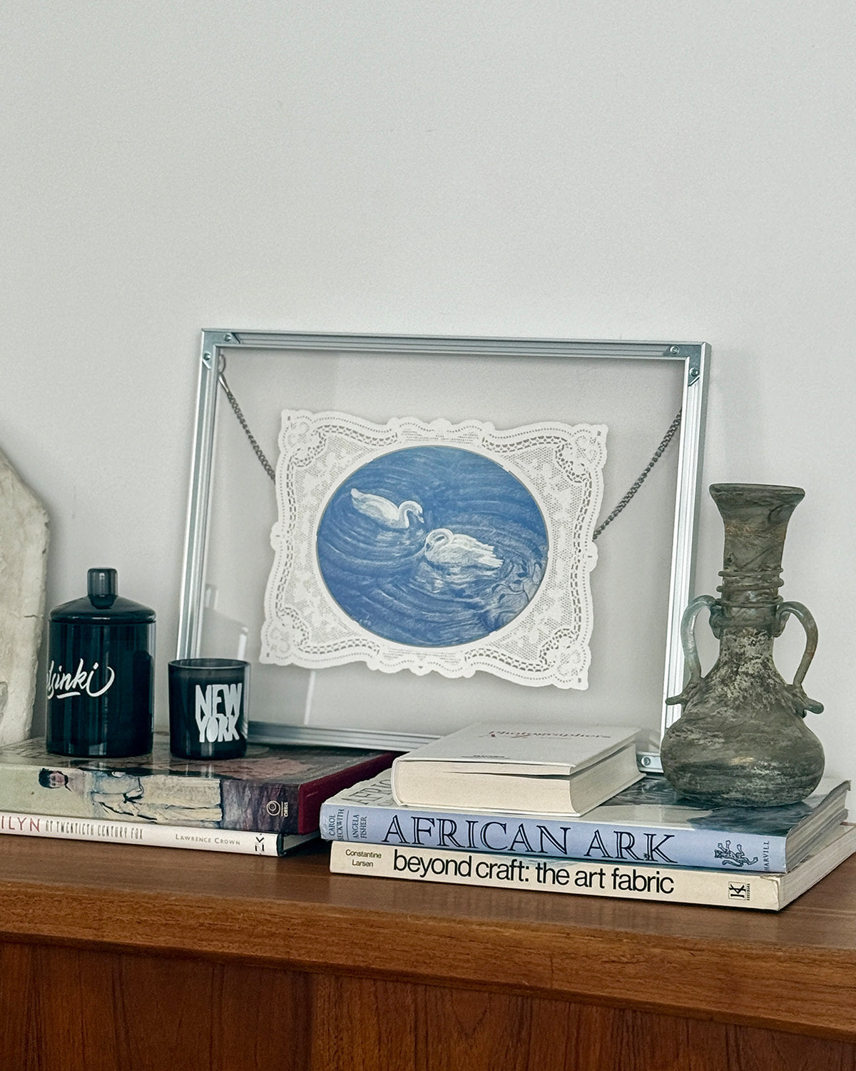 Vintage Lace Glass Wall Art