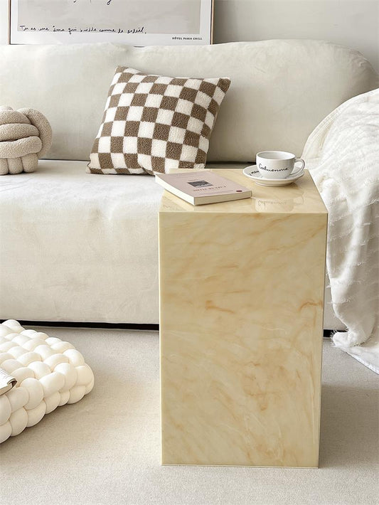 Marble Effect Acrylic Side Table