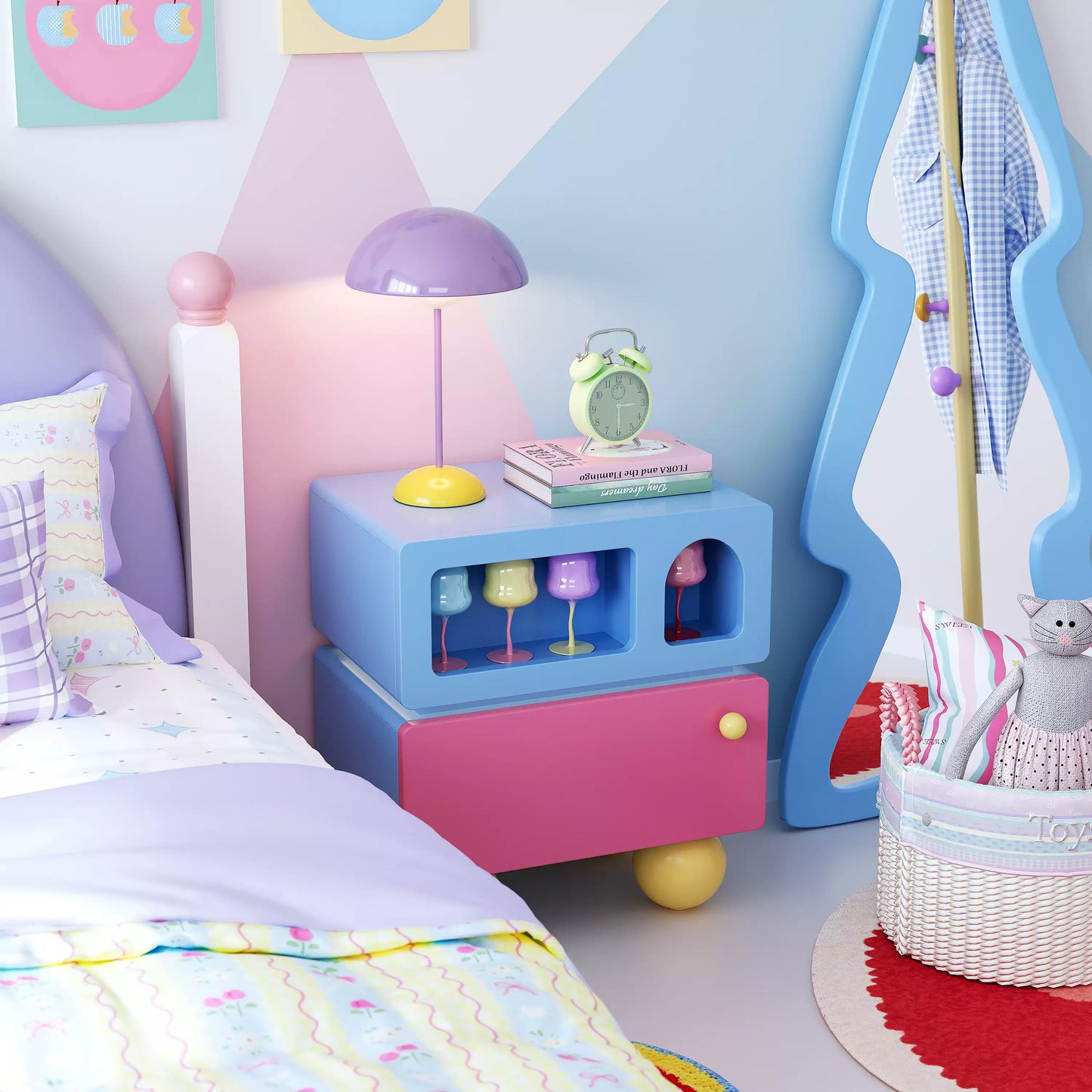 Color Blocked Nightstand