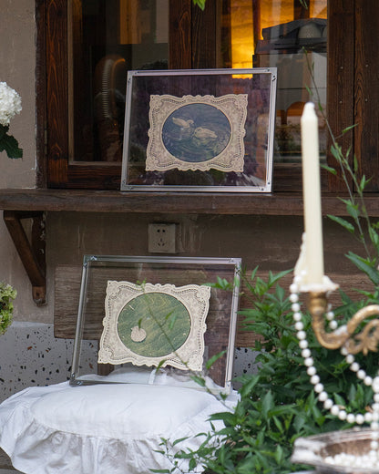 Vintage Lace Glass Wall Art