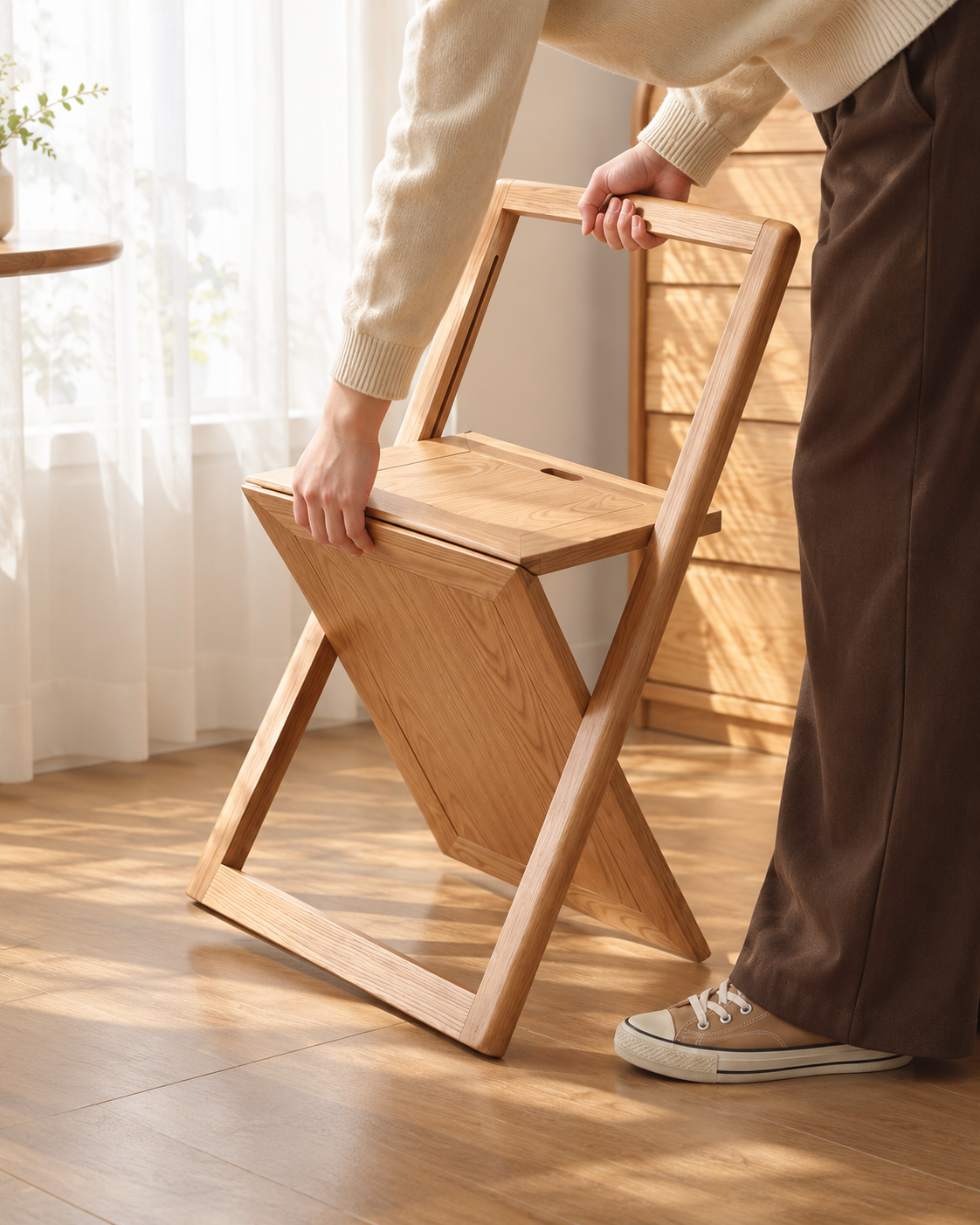 Origami Solid Wood Folding Chair
