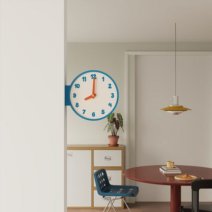Blue Corner View Clock