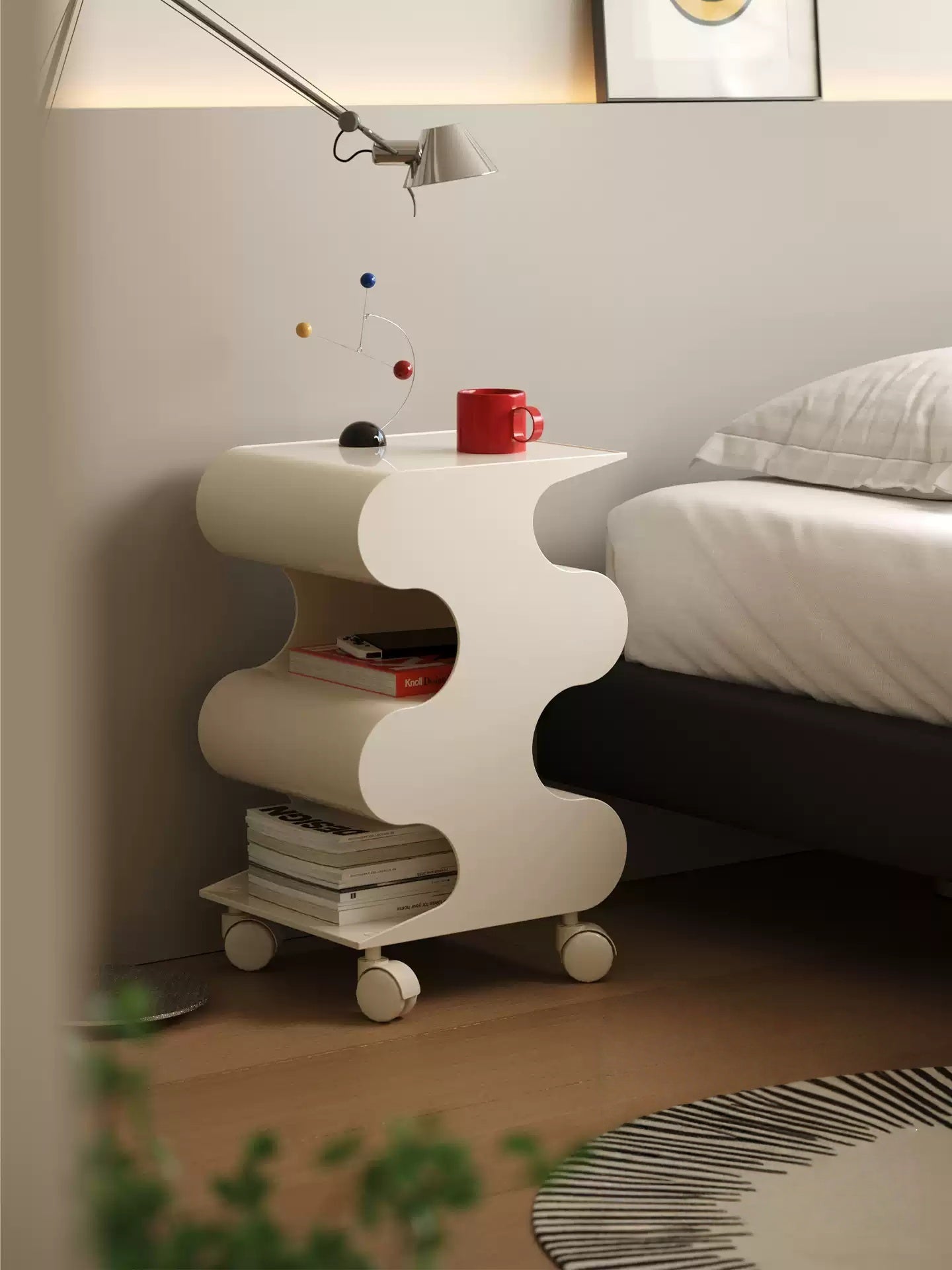 Modern Curved Rolling Cart