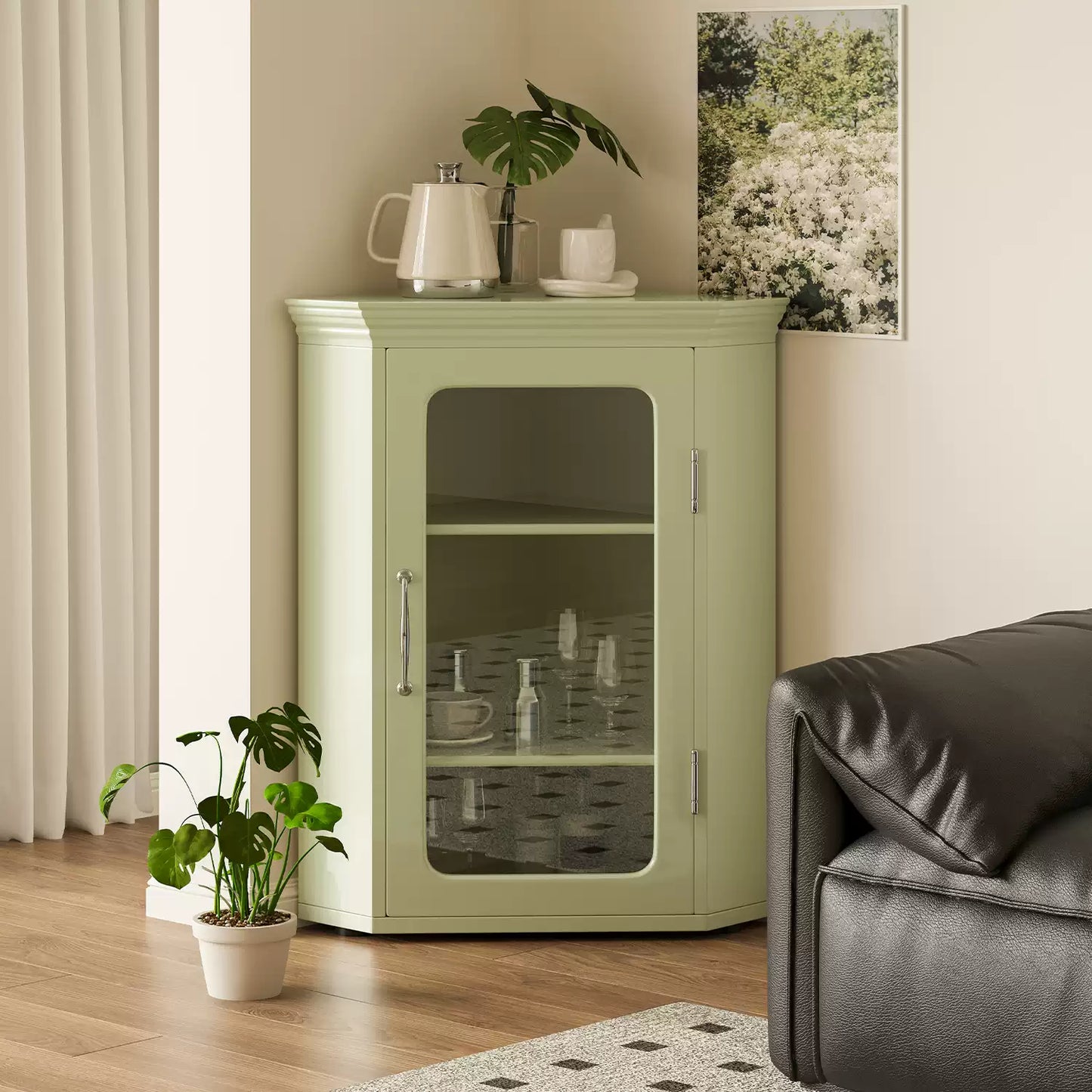 Green Corner Storage Cabinet