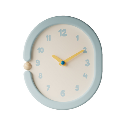 Oval Light Blue Wall Clock