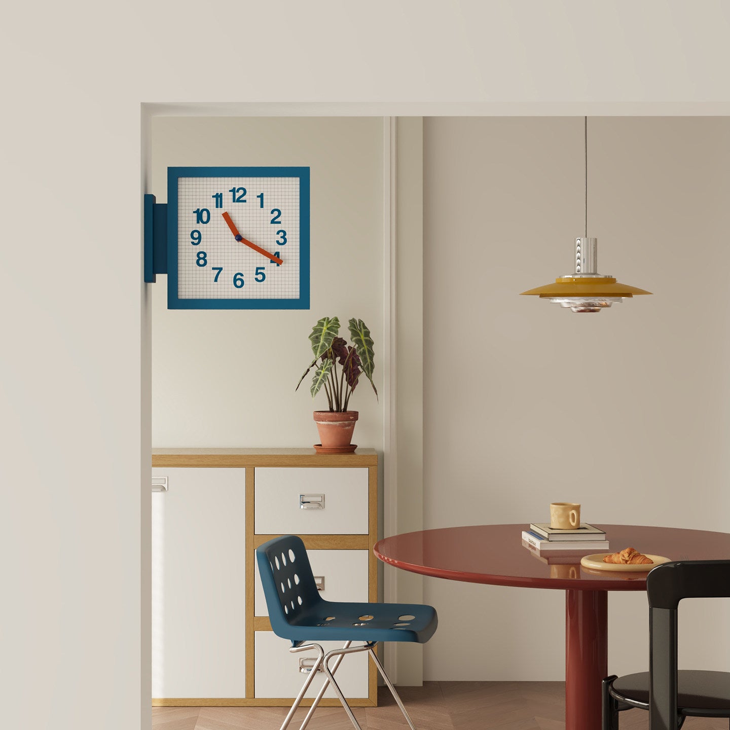 Square View Double-Sided Clock
