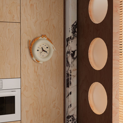 Cute Cat Hug Wall Clock
