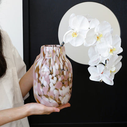 Colorful Polka-Dot Glass Vase