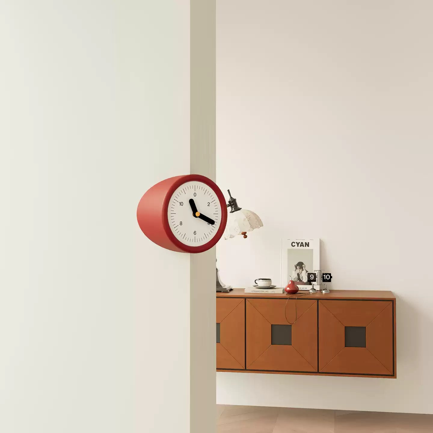 Red Corner Clock
