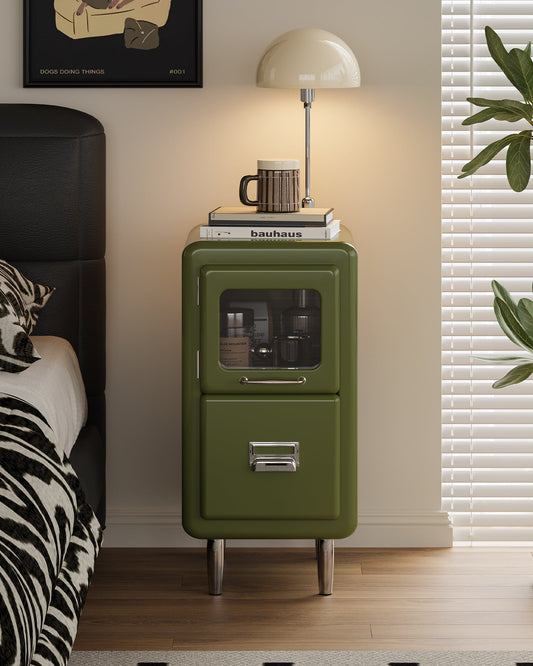Slim Retro Bedside Cabinet