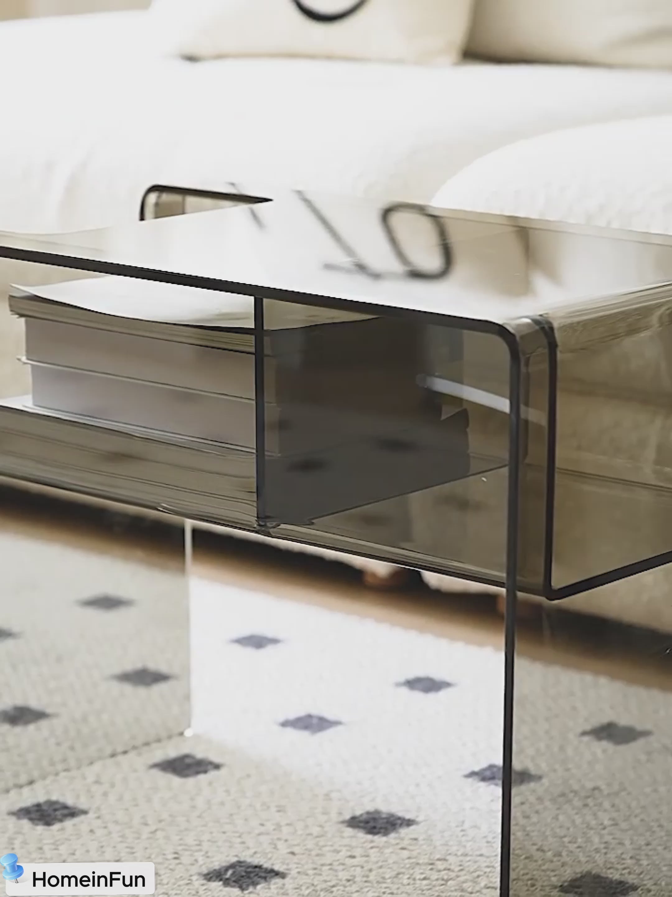 2-Way Acrylic Side Table | Coffee Table & Nightstand for Modern
