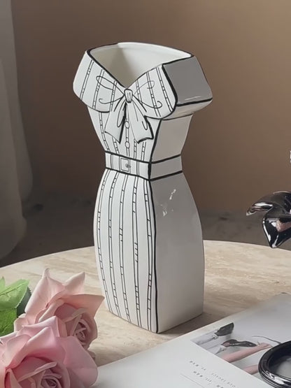 Dress-Inspired Ceramic Vase