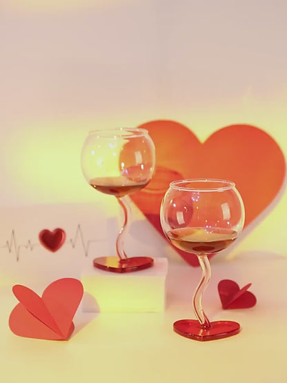 Heart Wine Glass Set