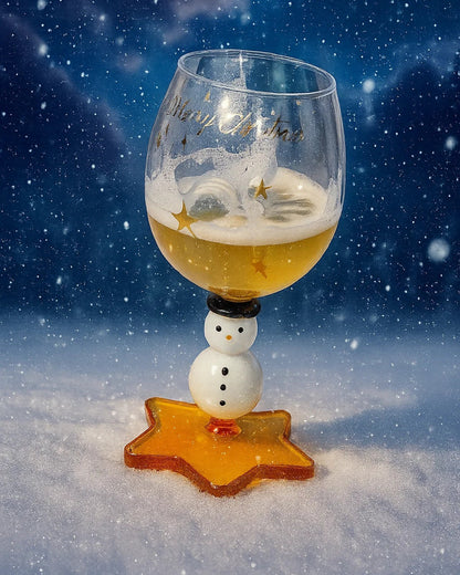 Snowman Wine Glass