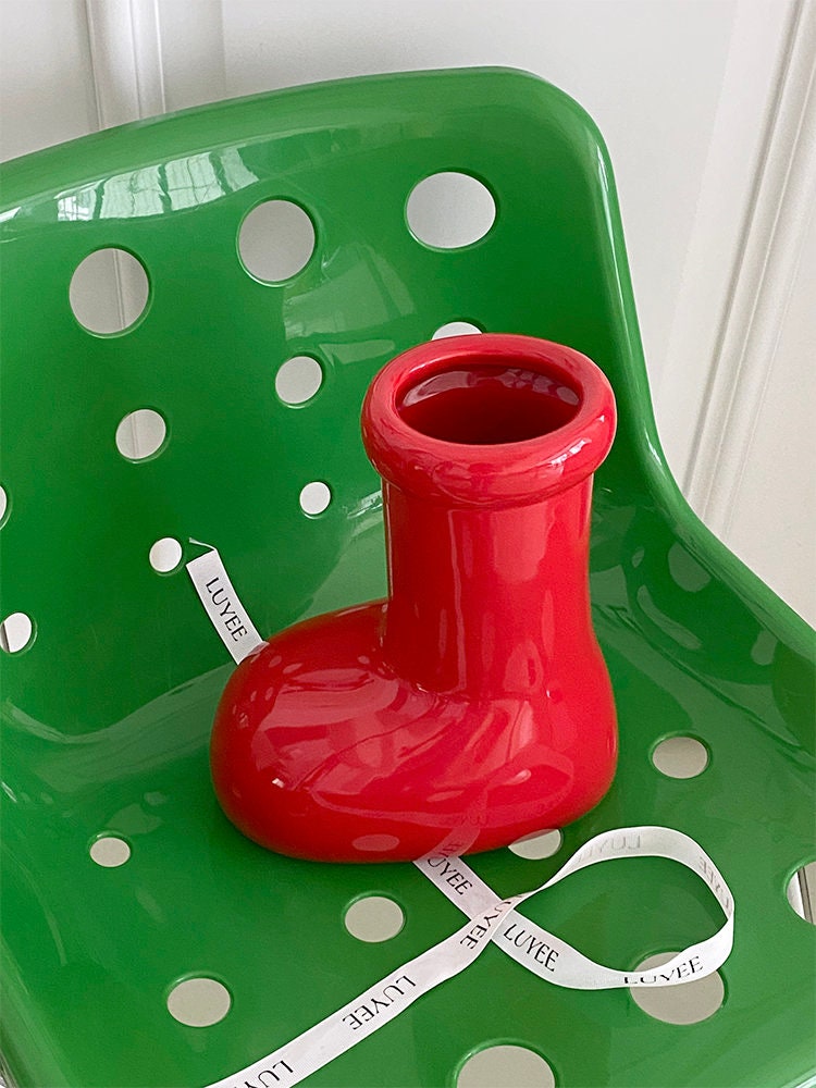 Red Boots Ceramic Flower Vase