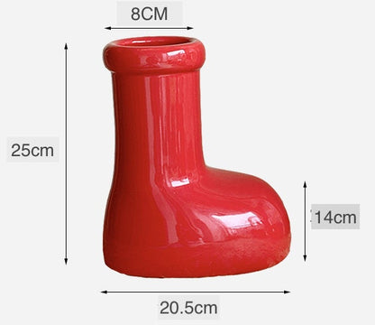 Red Boots Ceramic Flower Vase