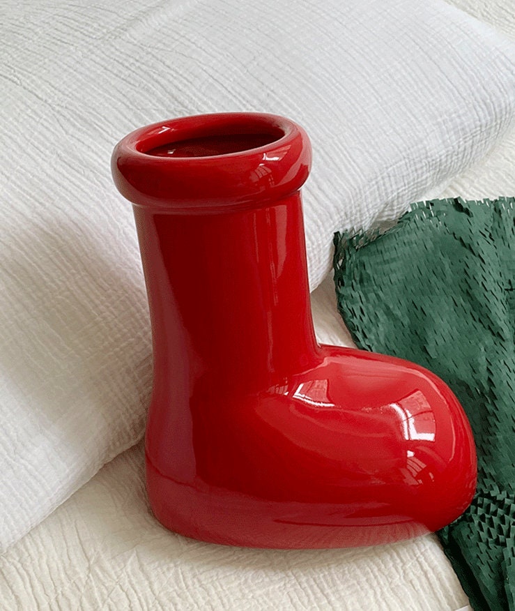 Red Boots Ceramic Flower Vase