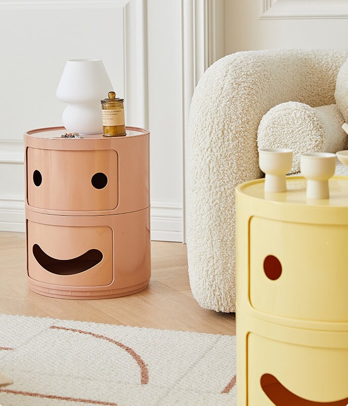 Smile Face Side Table Storage Cabinet