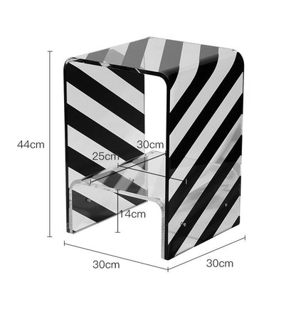 Stripe Acrylic Nightstands Side Table