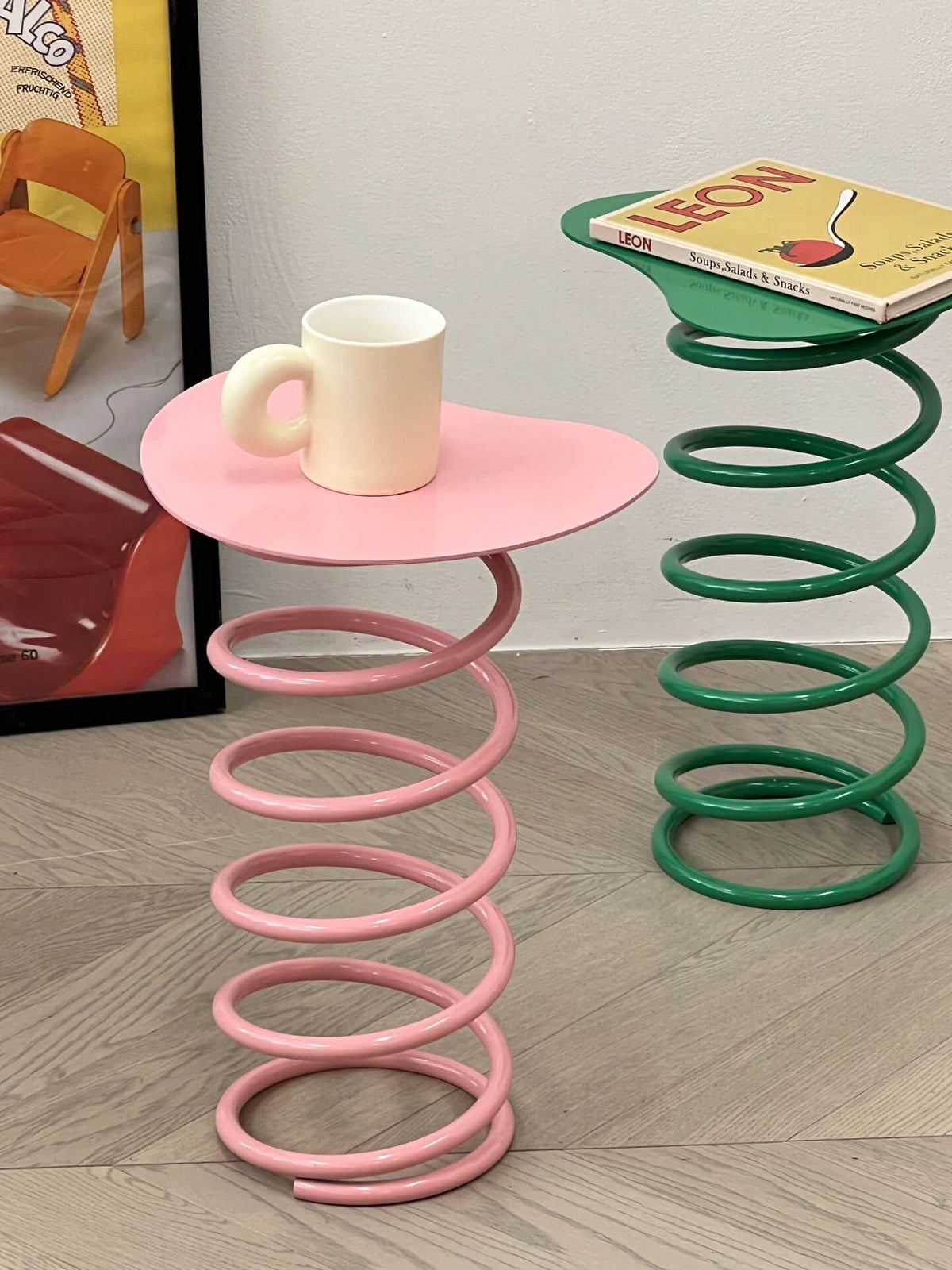 Spring Objects Stool Spring Shaped Side Table