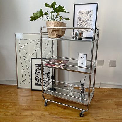 Stainless Steel Bar Cart with Wheels