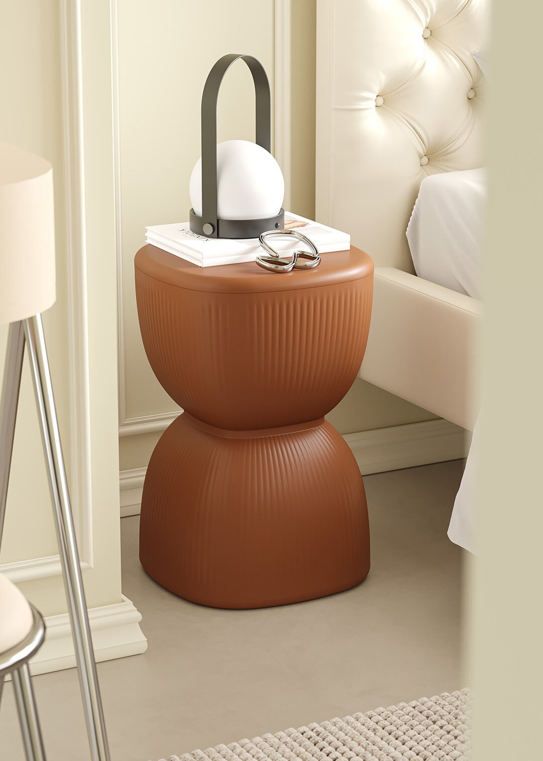 Stripe Plastic Stool Plant Stand