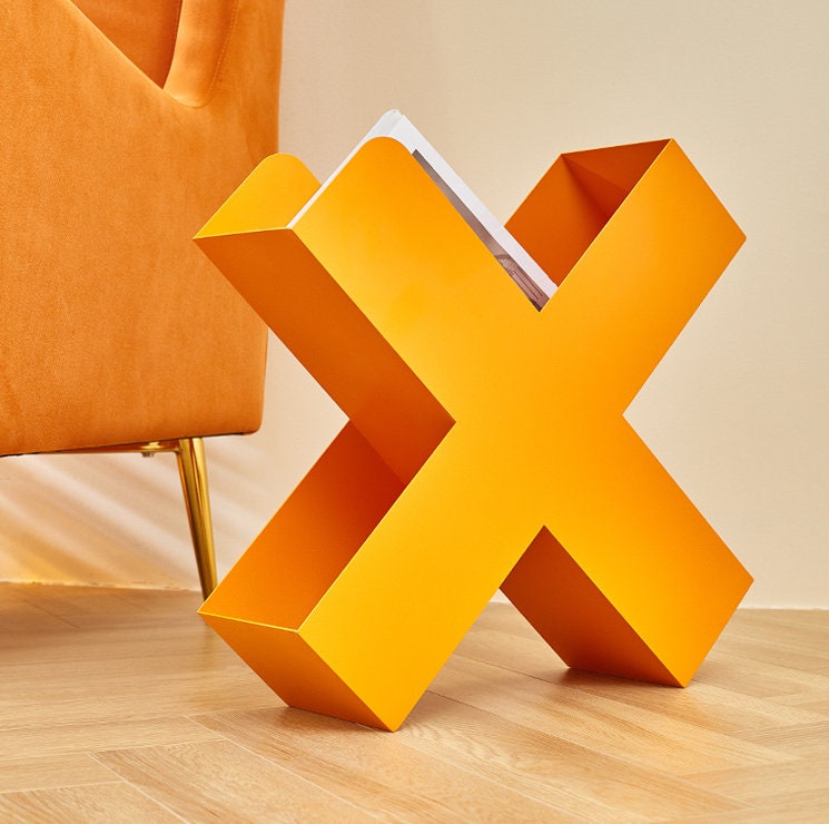 X-Shaped Metal Bookshelf