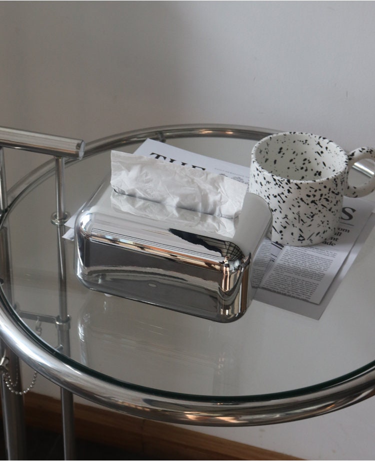 Silver Decorative Tissue Box Cover