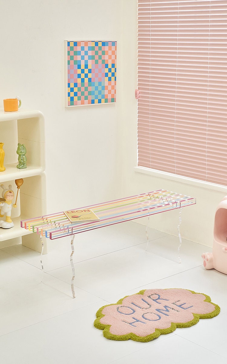 Acrylic Rainbow Bench Chair