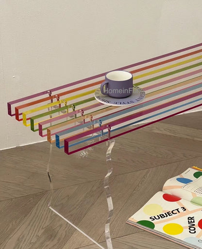 Acrylic Rainbow Bench Chair