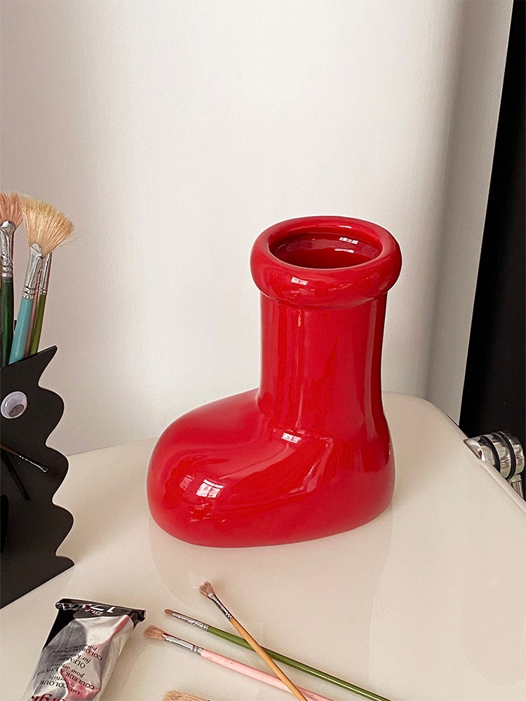 Red Boots Ceramic Flower Vase