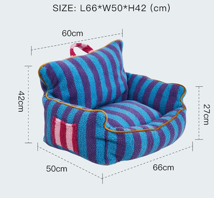 Cute Striped Lazy Sofa Pet Chair