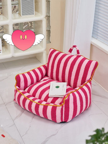 Cute Striped Lazy Sofa Pet Chair