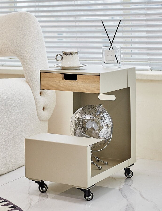 Rolling Side Table Bar Cart