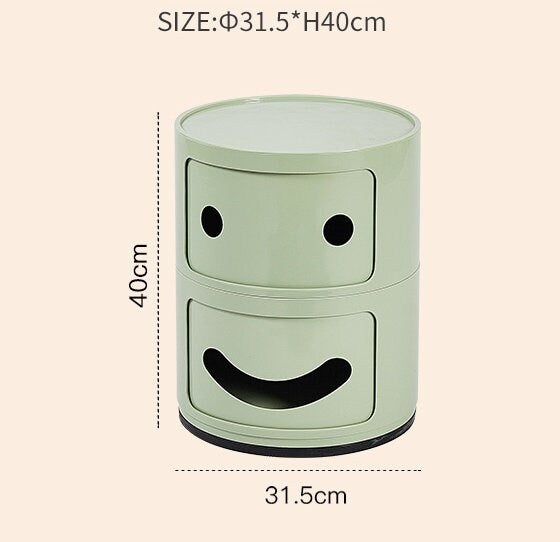 Smile Face Side Table Storage Cabinet