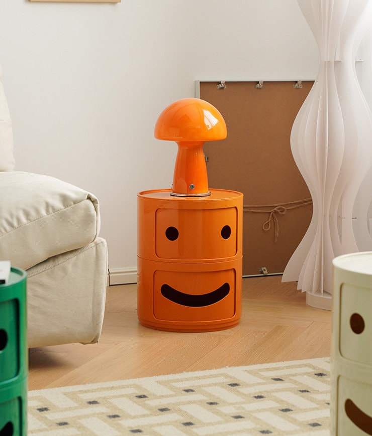 Smile Face Side Table Storage Cabinet