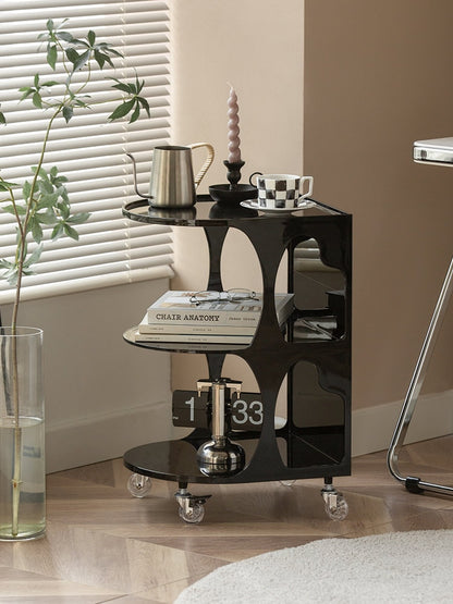 Rolling Acrylic Side Table Bar Cart